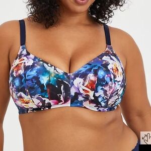🆕 44DDD GALAXY BLUE LIGHTLY LINED WIRE-FREE BRA WITH 360° BACK SMOOTHING